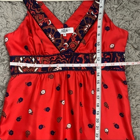 Tibi Silk Paisley Print V-Neckline Sleeveless Dress - Picture 15 of 16